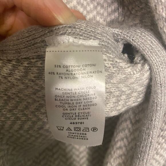 New Loft Gray Poncho Sweater Turtle Neck Classic Office Fall Pullover M Large - Picture 9 of 13